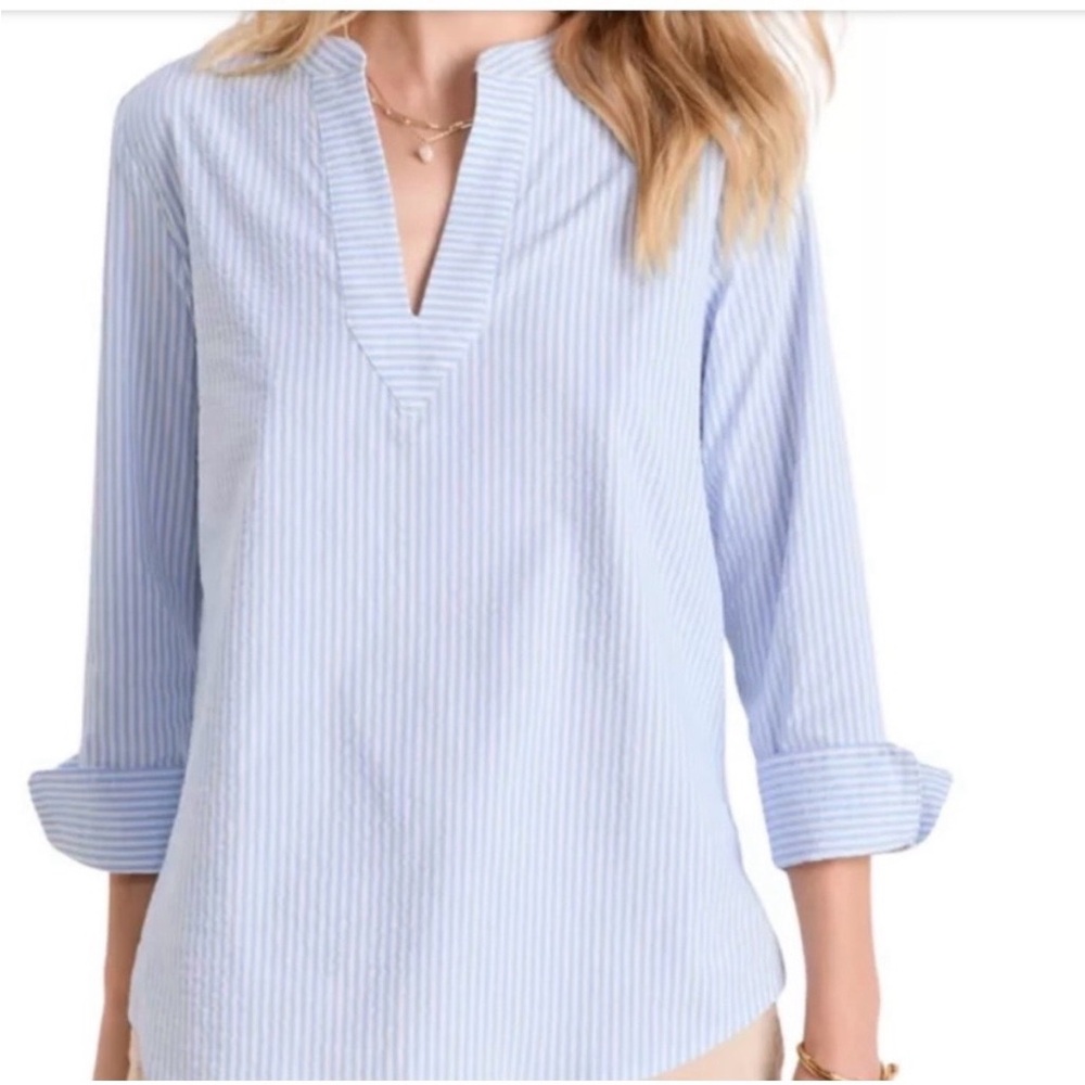Vineyard Vines Light Blue Striped Blouse